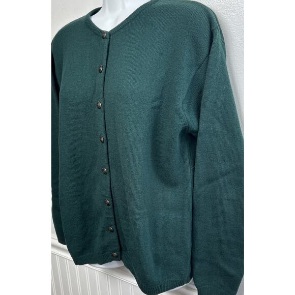 Vintage 90s Pendleton Wool Cardigan Sweater Womens M Button L/S Green Preppy - Picture 2 of 6